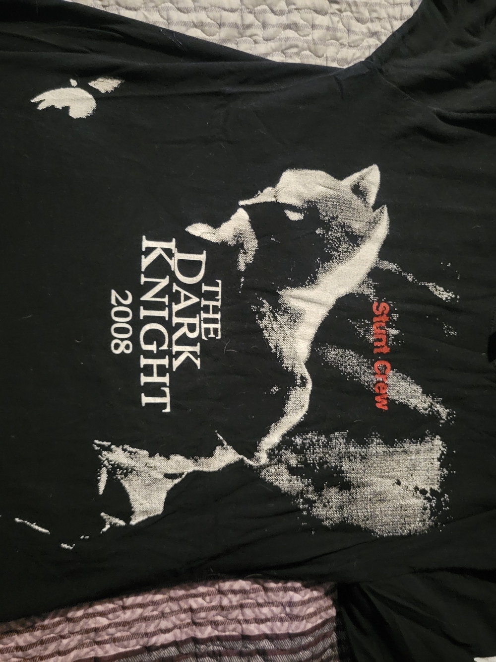 Vintage Rare The Dark Knight Batman 2008 Stunt Crew Graphic Tee - Black